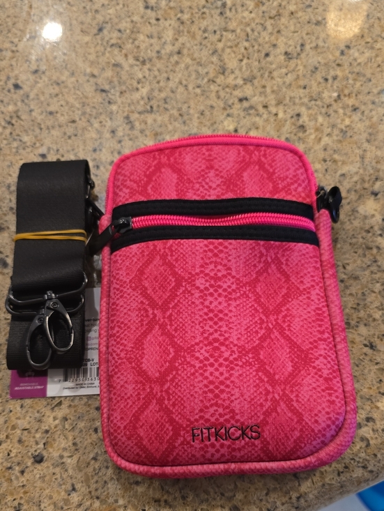 Fit Kicks Handbags - NWT Pink Snake-Print Crossbody Wristlet